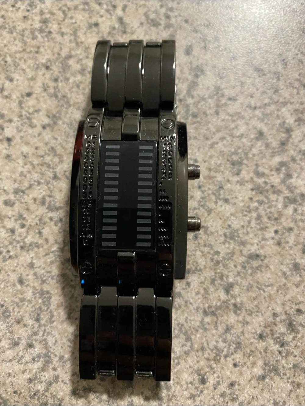 Black LED Binary Style Stainless Steel Watch